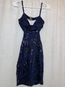 Windsor Spark Factor Floral Sequin Mini Dress Navy Size S