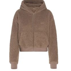 skims teddy zip up jacket 