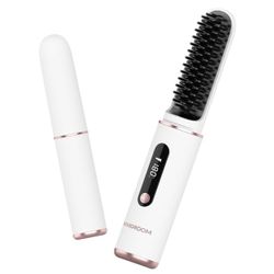 Cordless Hair Straightener Brush, Portable Hair Straightening Brush for Travel,Hot Straightener comb