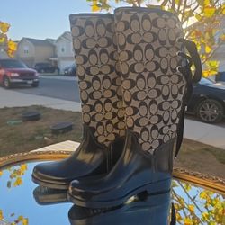 Woman's Coach Rain Boots SIZE 9