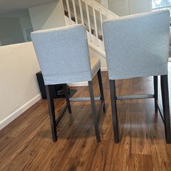 2 IKEA Bar Stools – Solid – Removable Covers