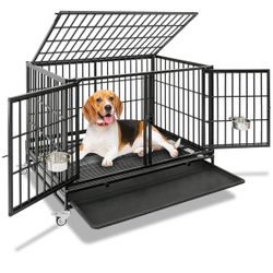 Dog Cage Kennel Size 43” With Divdier And Feeding Bowls New Box 📦 