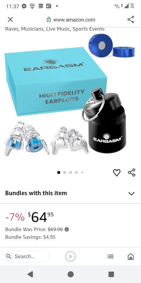 Eargasm High Fidelity Blue Set Ultimate Earplugs for Motorcycle music or anything loud sports etc games New in box perfect fit