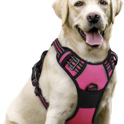 rabbitgoo Dog Harness Hot Pink, L（brand new）