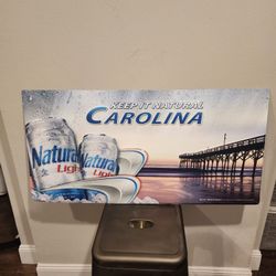 RARE 2012 KEEP IT NATURAL CAROLINA ANHEUSER BUSCH NATURAL LIGHT METAL SIGN 36x18