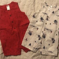 Carter’s Red & White Nautical Baby Rompers