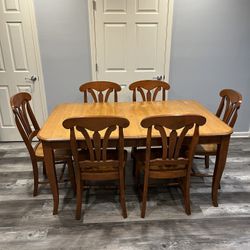 7 Piece Wood Dining Table Set - Free Delivery