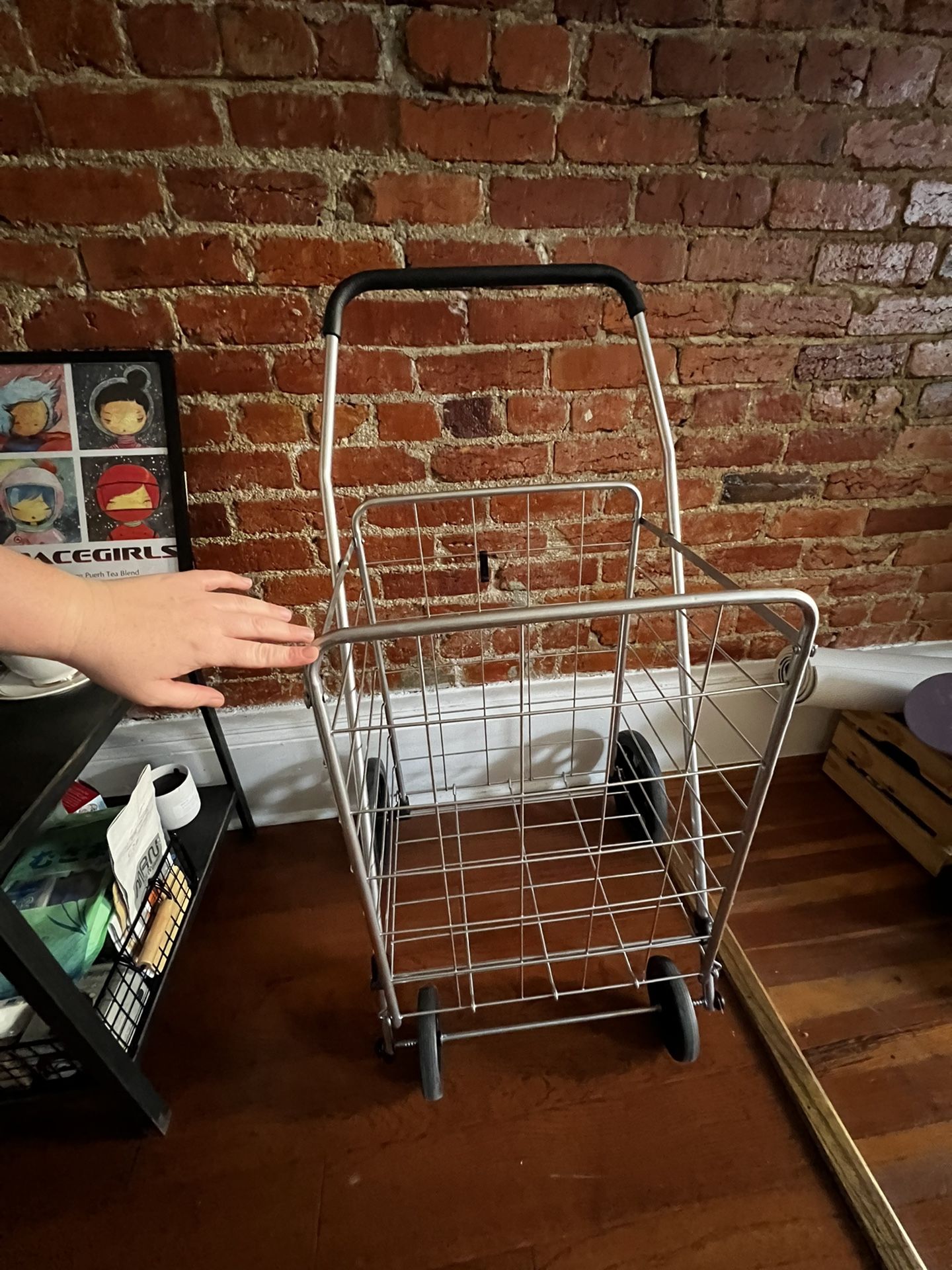 Metal Grocery Cart On Wheels