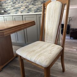 Solid Wood Upholstered Dining Chairs – Great Condition