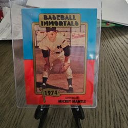 Mickey Mantle 1980 Baseball Immortals '74 Hall Of Fame Class Baseball Card 