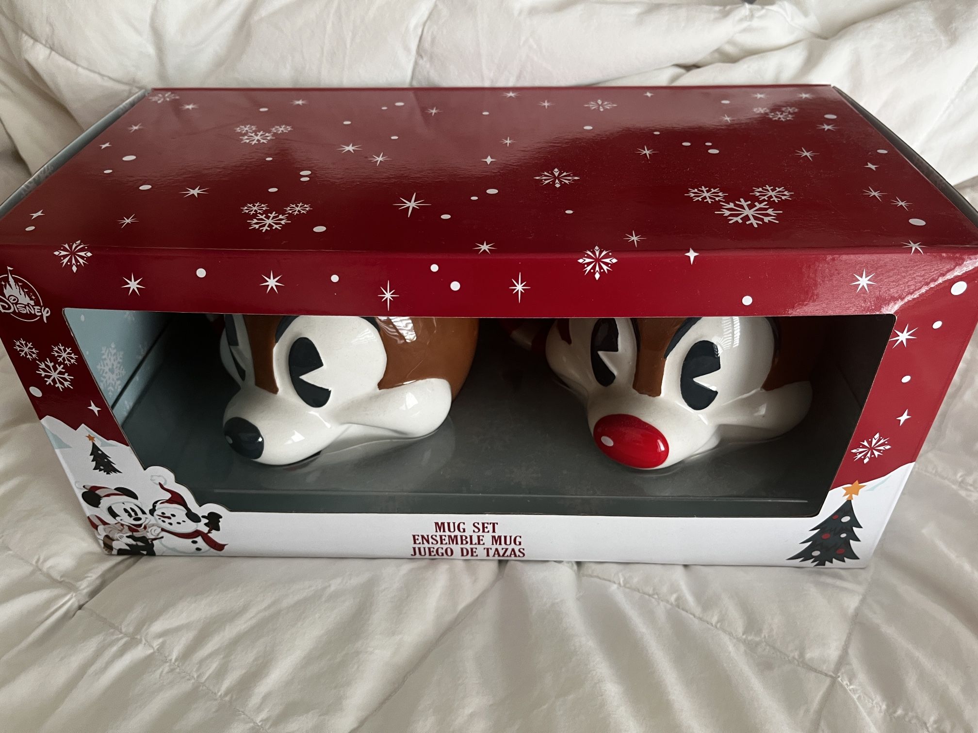 Disney Store Chip ‘n Dale Jumbo Mug Set - Holiday Lodge Collection