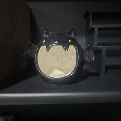 ceramic bat halloween decor candy dish 