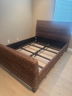 Queen size wicker bed