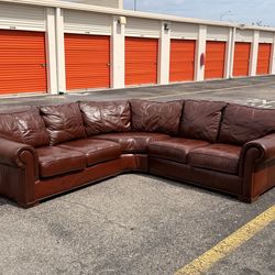 Baers Furniture Full Leather Sectional Couch Sofa