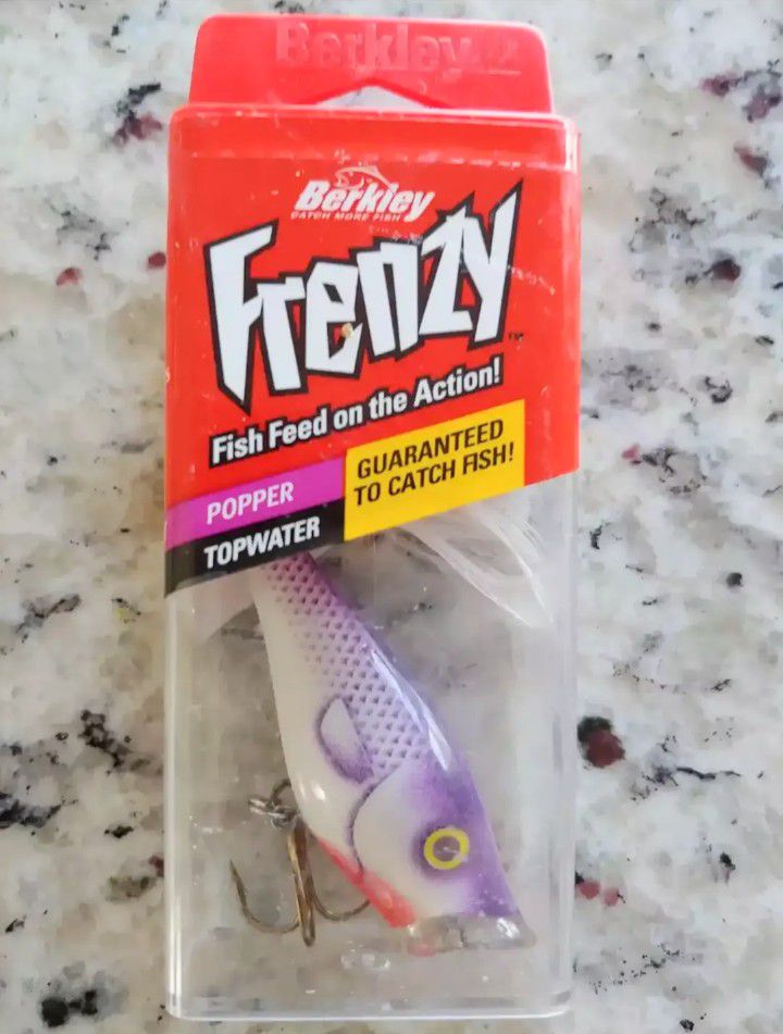 Berkley Frenzy Purple Ghost Topwater Popper - Fishing Lure - NOS - Discontinued