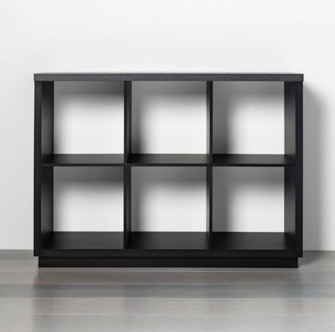 6 Cube Storage Organizer With Faux Stone Surface Top Black Threshold Bookcase