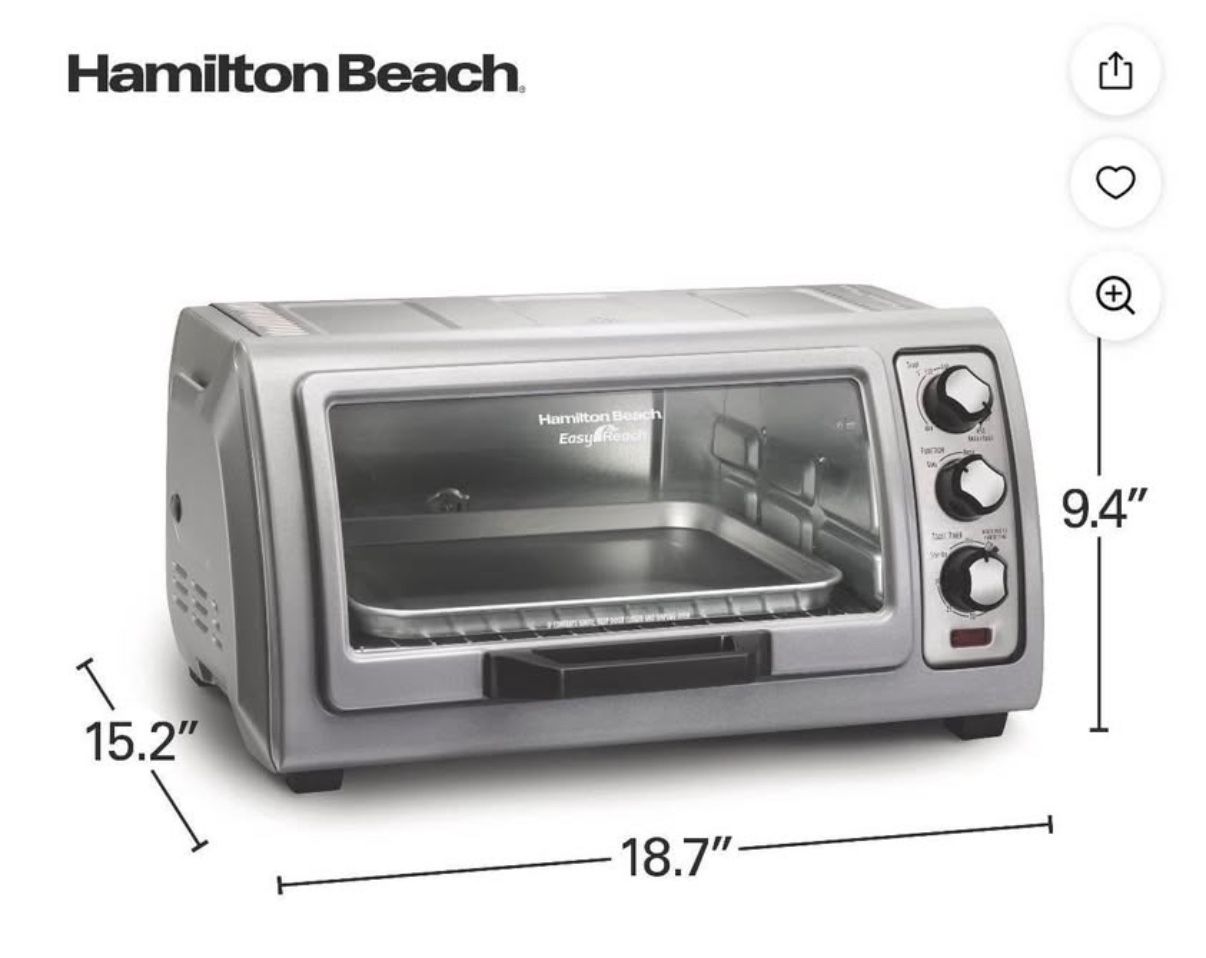 Hamilton Beach 6-slice Counter Top Air fryer, Toaster And Oven 
