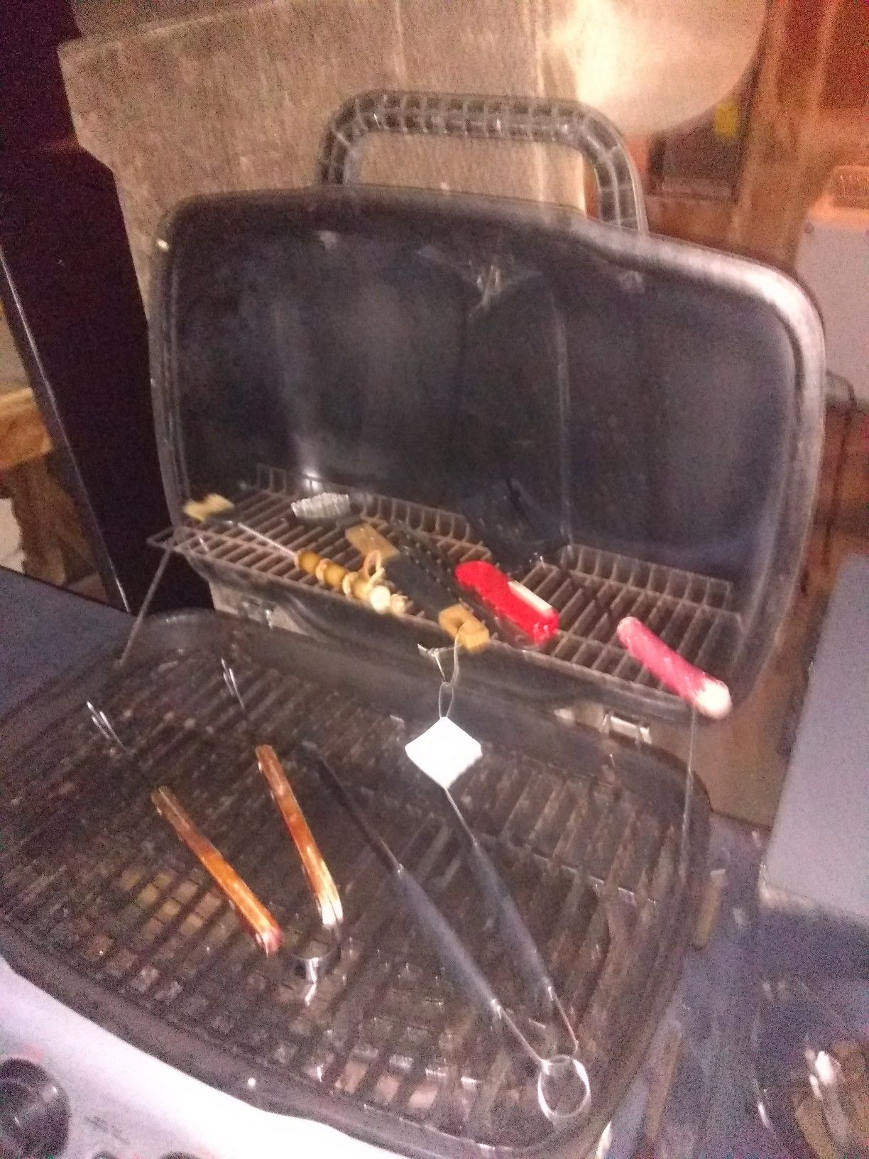BBQ with propane tank