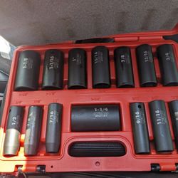 Neiko 02476A 1/2" Impact Socket Set, 14 Piece 6 Point Impact Set,