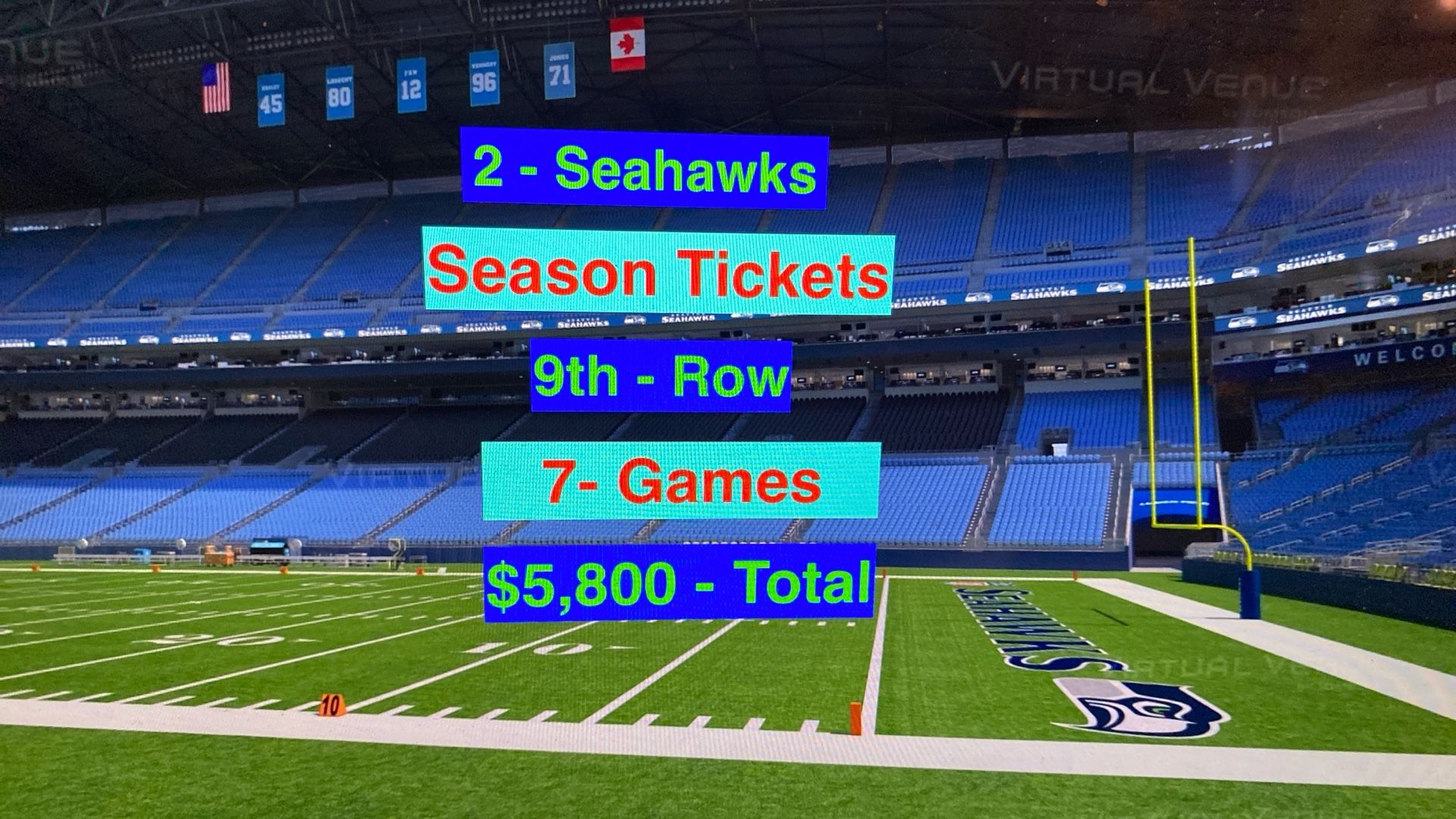 Seahawks Season Tickets Vikings Texans Saints Rams