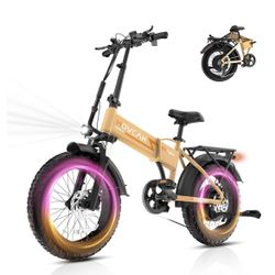 Q20 Folding Electric Bike, 52V 15.6Ah Removable Concealed Battery 20” Fat Tire Dirt Bike,1500W Motor 30 MPH Top Speed E Bikes, 7 Speed Dual Hydraulic 