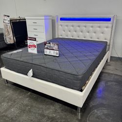 NEE QUEEN BED FRAME WITH MATTRESS