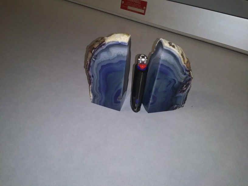 Brazilian Agate/geode Bookends/paperweights