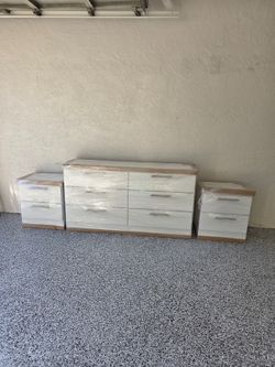 ✨ WHITE DRESSER + NIGHTSTANDS