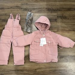 Toddler Girl Snowsuit Snow Bib & Jacket For Sale
