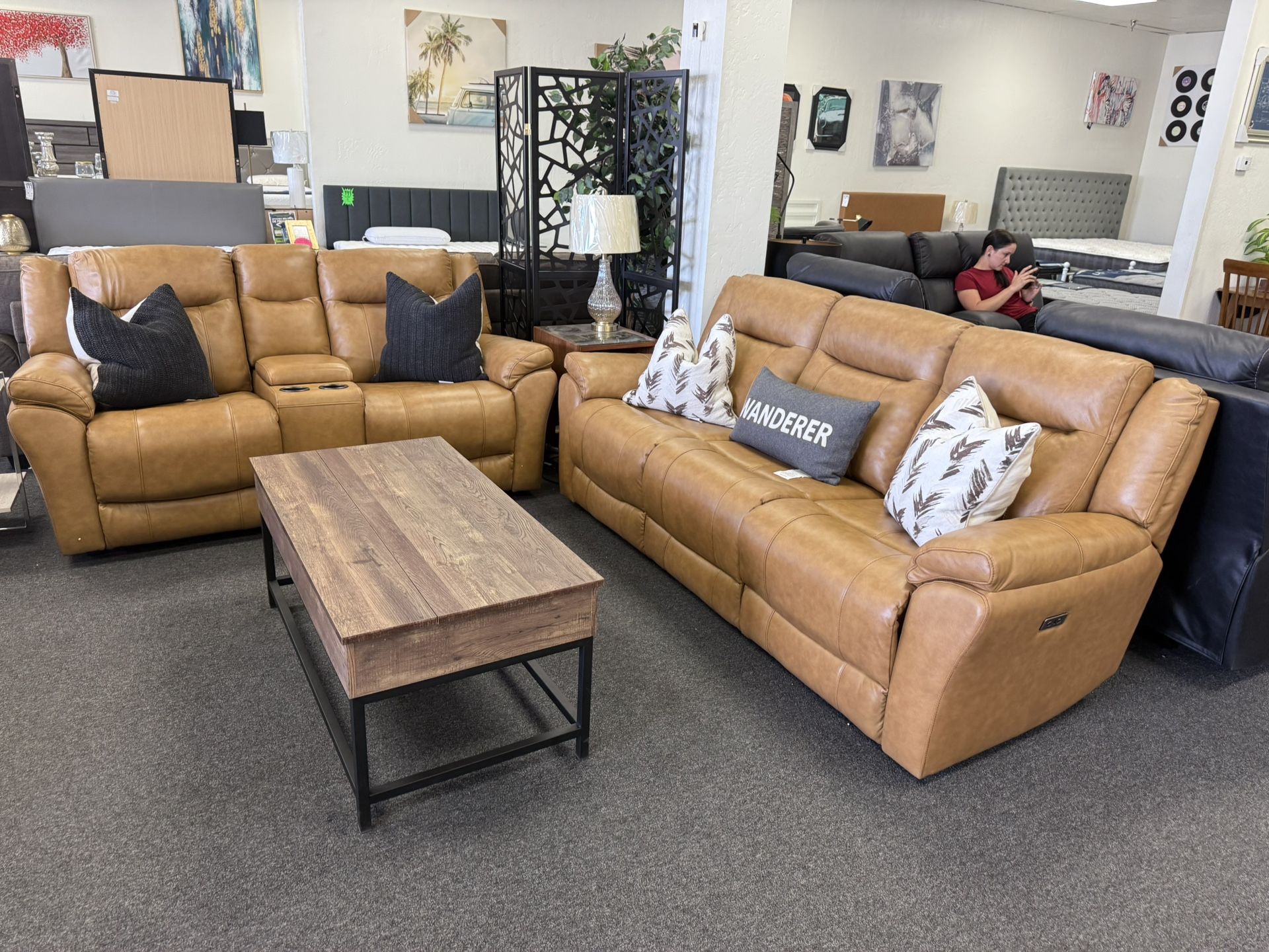 Leather Power Reclining Sofa And Loveseat