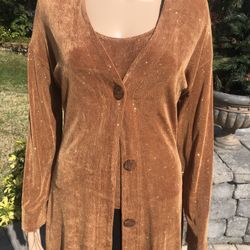 Bronze Color With Sparkle Top And Jacket Sz M