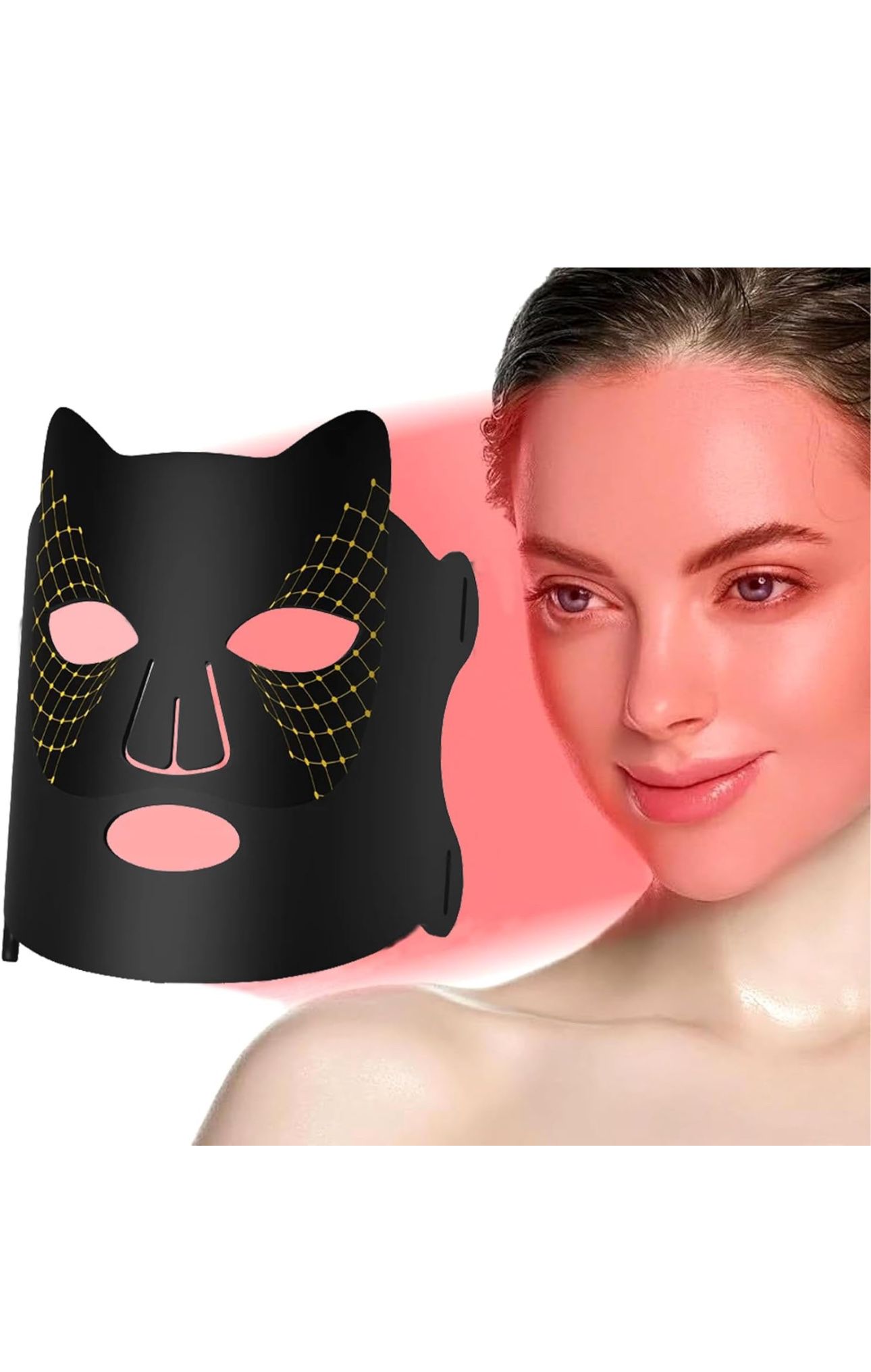 Red Light Therapy for Face, 4 Colors LED Red Light Therapy Silicone Mask 660nm & 850nm Wavelength for Home Use