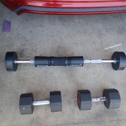 Ethos 45 Pound Dumbbells And Titan 50 Pound Bar