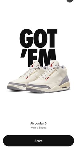 Jordan 3 RETRO “MUSLIN” SZ 10.5