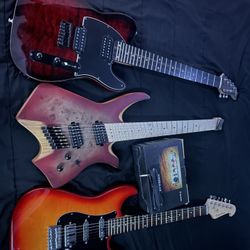 Three Guitars With Amp PRICE IS FOR ALL