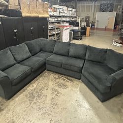 Large Dark Grey / Blue Modular Sectional Couch - Excellent Condition!