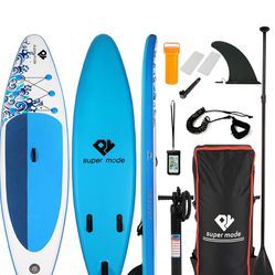 Inflatable Stand Up Paddle Board 10' 6"x 32"x 6" SUP, Backpack, Adjustable Paddle, Non-Slip Deck