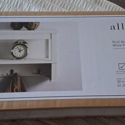 ALLEN + ROTH Wall Shelf with Hooks 