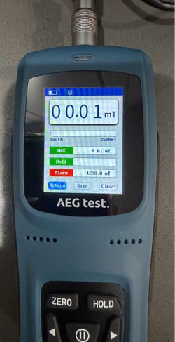 AEG Test AEG-8103 Gauss Meter 0-25 KGs w/ Probe & Hard Case