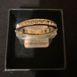 Goldtone Ring(band) With Swarovski Crystals ,by I AM…Size L=8-8.5