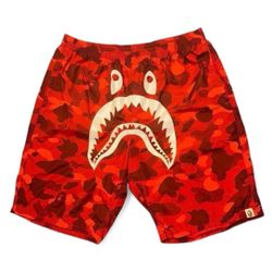 A Bathing Ape Bape Camo Shark Shorts Size Large japan 2XL