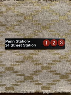 Penn Station 34th Street NYC Subway Train Station Sign Plaque mta Metro Wall Desk NYC 