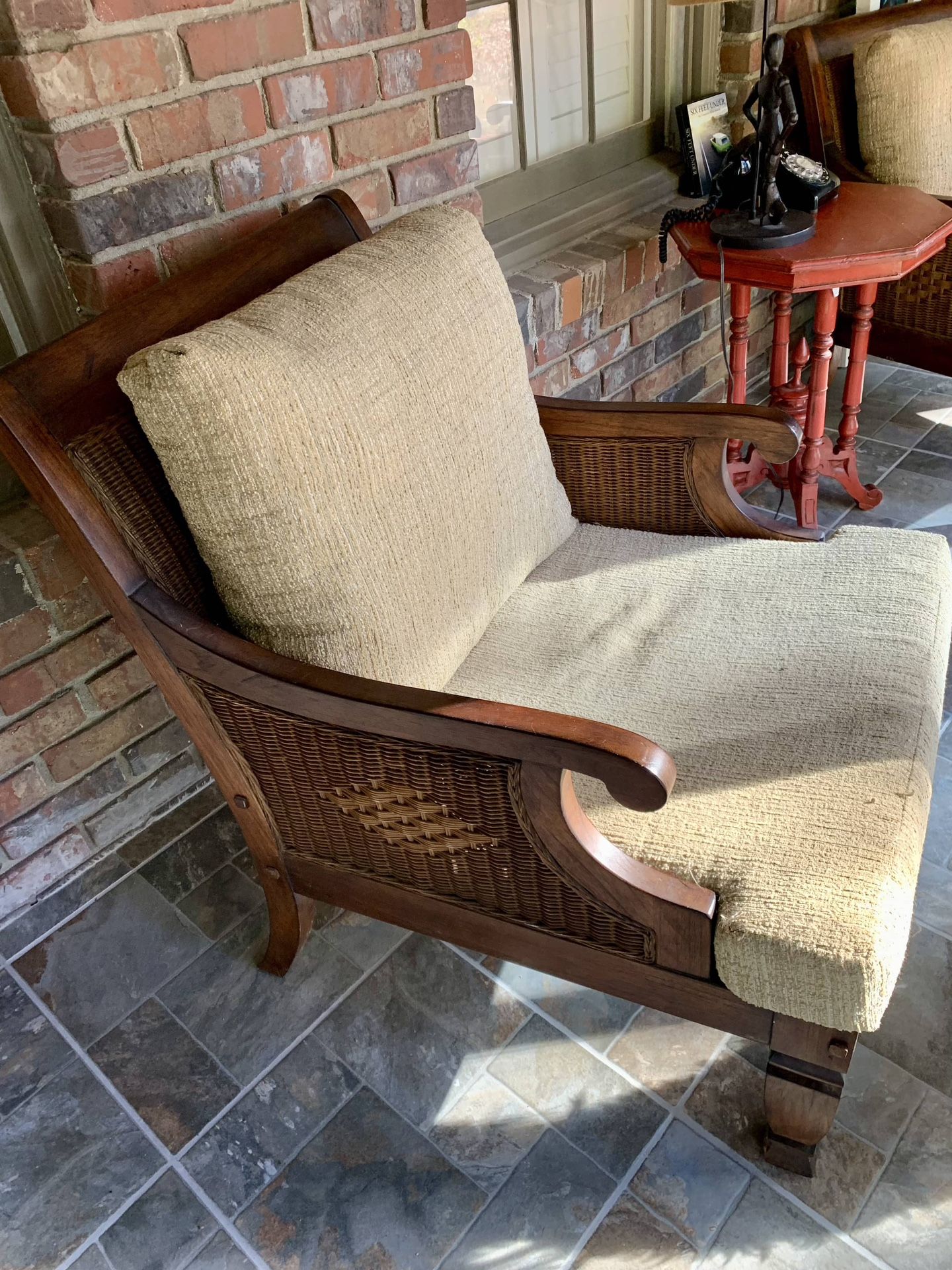 2 Wood and Cane Chairs