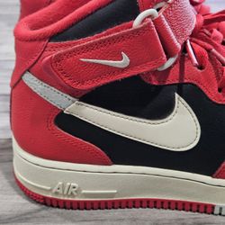 Nike Air Force 1 Mid '07 LV8 University Red Black Coconut Milk Men's Shoes M8