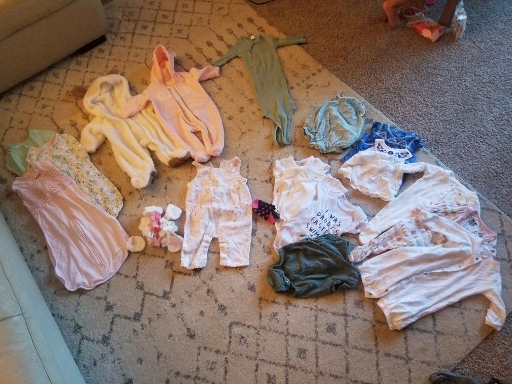 Bag Of Baby Girl Clothing Neborn To 3-6 Months