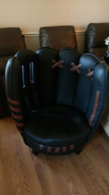 Budweiser leather baseball glove chair