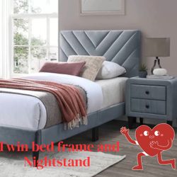 ❤️TWIN BED FRAME AND NIGHTSTAND ❤️