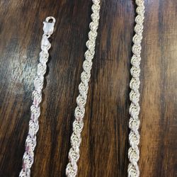 925 Sterling Silver Chain + Bracelet 