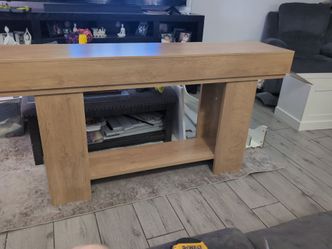 63 Inch Long Console Table For Entryway, Farmhouse Wood Entryway Table For Hallway, Foyer, Living Ro