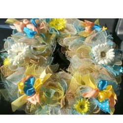 SUMMER FLORAL ☀️ WREATH HANDMADE NEW